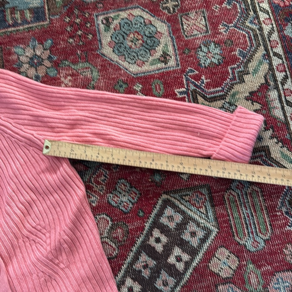 Talbots Coral Pink Cardigan 100% Merino Wool - Picture 6 of 6